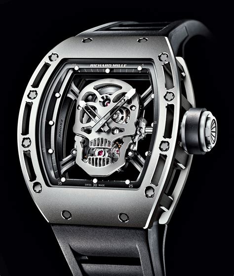 richard mille rm 052 01 tourbillon skull|Richard Mille black skeleton price.